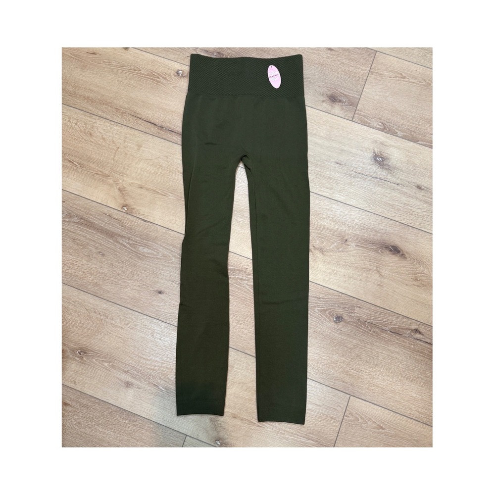 Anemone Olive Green Fleece Lined Seamless‎ High Waist Leggings LEG950 NEW